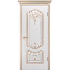 Ульяновская дверь Премьера-3 корона белая эмаль патина золото ДГ