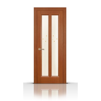Межкомнатная Дверь СитиДорс модель Крит цвет Анегри темный стекло