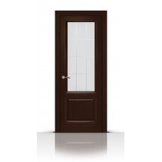 Дверь СитиДорс модель Малахит-1 цвет Венге стекло