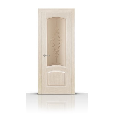 Межкомнатная Дверь СитиДорс модель Александрит цвет Белёный дуб стекло