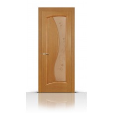 Дверь СитиДорс модель Лазурит цвет Анегри светлый стекло