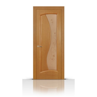 Межкомнатная Дверь СитиДорс модель Лазурит цвет Анегри светлый стекло