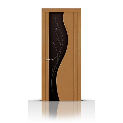 Межкомнатная Дверь СитиДорс модель Кроунд цвет Анегри светлый стекло