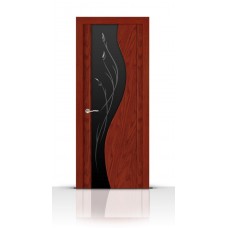 Дверь СитиДорс модель Корунд цвет Красное дерево стекло
