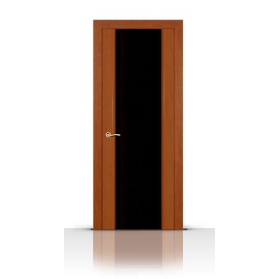 Межкомнатная Дверь СитиДорс модель Циркон-3 цвет Анегри темный триплекс чёрный