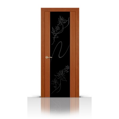 Межкомнатная Дверь СитиДорс модель Бриллиант цвет Анегри темный триплекс чёрный