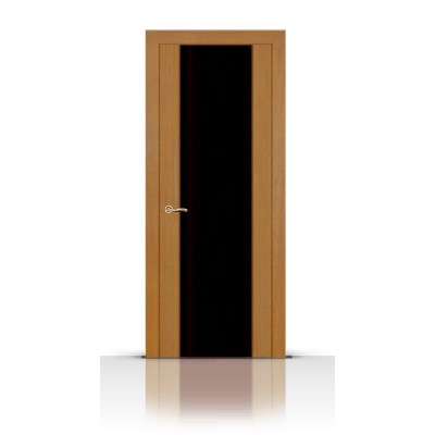 Межкомнатная Дверь СитиДорс модель Циркон-3 цвет Анегри светлый триплекс чёрный