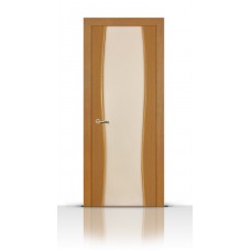 Дверь СитиДорс модель Жемчуг-2 цвет Анегри светлый триплекс белый