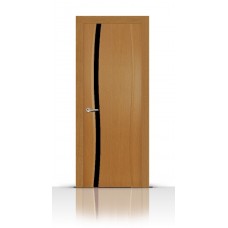 Дверь СитиДорс модель Жемчуг-1 цвет Анегри светлый триплекс чёрный