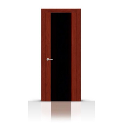 Межкомнатная Дверь СитиДорс модель Циркон-3 цвет Красное дерево триплекс чёрный