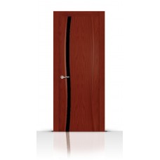 Дверь СитиДорс модель Жемчуг-1 цвет Красное дерево триплекс чёрный