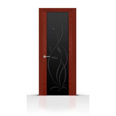 Межкомнатная Дверь СитиДорс модель Янтарь цвет Красное дерево триплекс чёоный