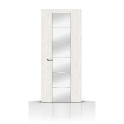 Межкомнатная Дверь СитиДорс модель Виконт цвет Ясень белый зеркало