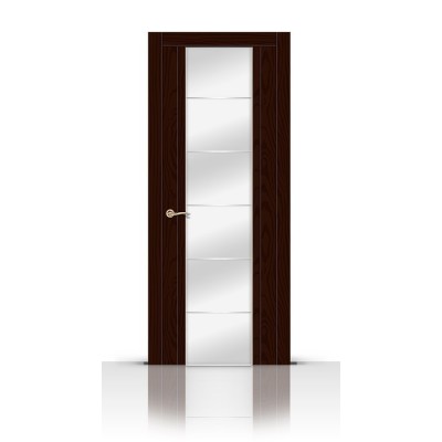 Межкомнатная Дверь СитиДорс модель Виконт цвет Ясень шоколад зеркало