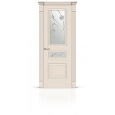 Дверь СитиДорс модель Элеганс-2 цвет Ясень крем стекло Очарование