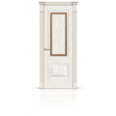 Межкомнатная Дверь СитиДорс модель Элеганс-4 цвет Ясень белый триплекс бронза