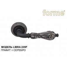 Forme Дверная ручка на розетке 50P LIBRA 229 графит+серебро