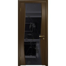 Дверь DioDoor Грация-3 венге черный триплекс Вьюнок глянцевый