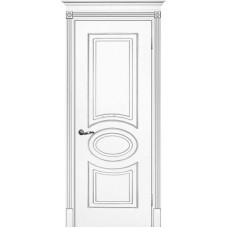 Межкомнатная дверь Смальта-03 белая RAL 9003 серебро ДГ
